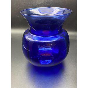 Handblown Cobalt Fat Vase